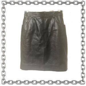 Vintage black leather mini skirt